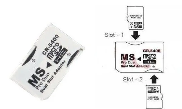 CR-5400 два слота MS pro duo двойной слот адаптер передачи Micro SD TF карты на Memory Stick Pro Duo для sony psp PS камеры CR5400