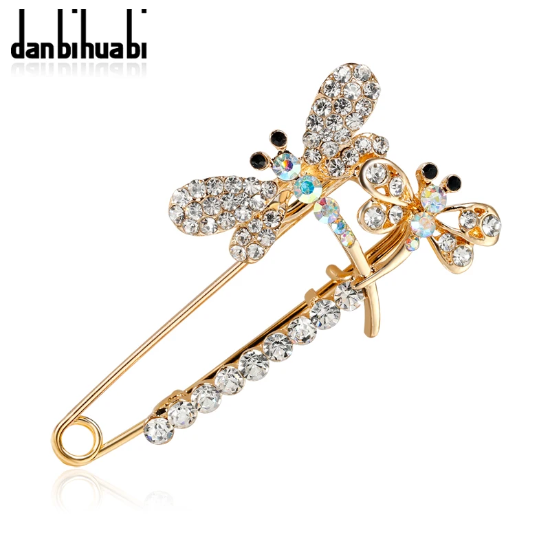 

danbihuabi Fashion Colored Rhinestone Dragonfly Brooch Vintage Brooch Fashion Hijab Pins and Brooches Clothes for Women Gift