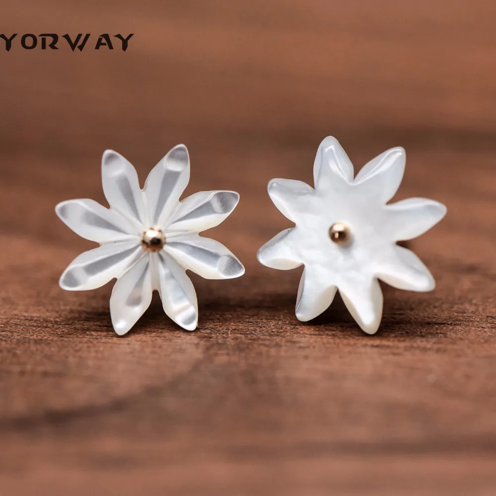 

10pcs White Mother of Pearl Shell Daisy Flowers 10/ 12mm (#V1036)