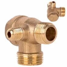 Ferramenta de conexão da válvula de retenção, válvula macho de bronze, 3 portas para compressor de ar, 1 peça