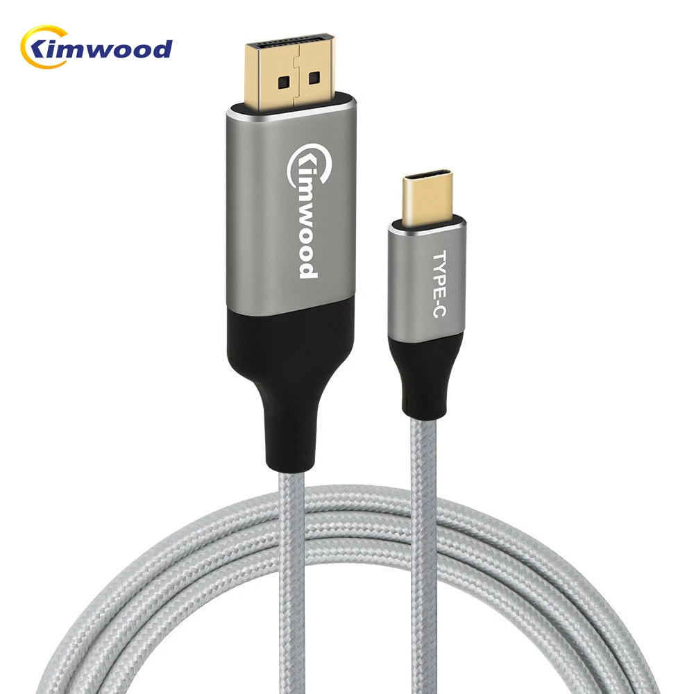 

Kimwood USB C to DisplayPort Cable 6ft (4K@60Hz) USB 3.1 Thunderbolt 3 USB C Type C to DP Adapter for Macbook Imac Note8/S8/S8+