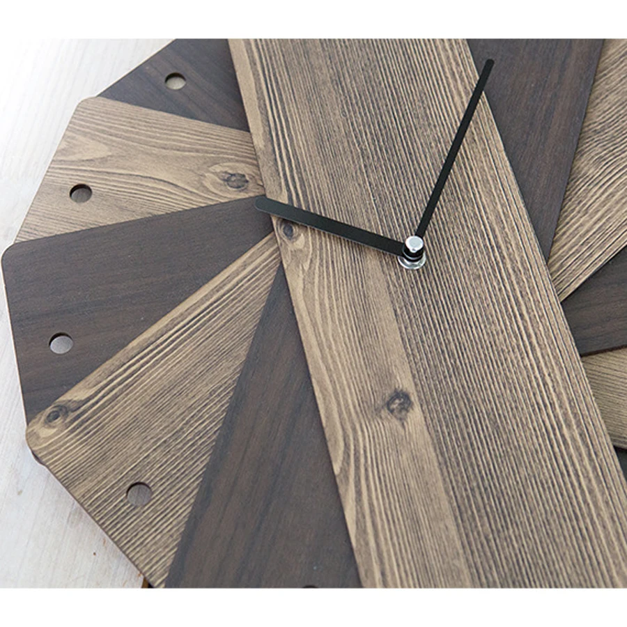 Европейские деревянные ретро настенные часы Простой дизайн винтажные кварцевые настенные часы декоративный таймер деревянные часы настенные часы с одной стороны