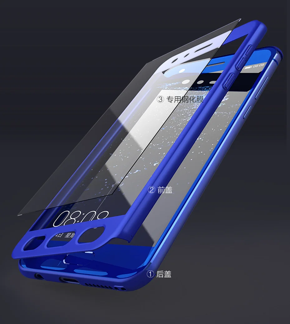 MOUSEMI 360 Full Cover Protect Case For Huawei Honor 8 9 10 Lite Nova 3E Glass Hard Phone Cases For Huawei Honor 9 10 Back Cover (9)