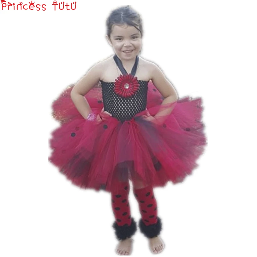 PRINCESS TUTU Dress Girl Ladybug Costumes Cosplay Kids Girls Dresses Clothes Birthday Party Lady Bug Costume Vestidos K123 | Детская