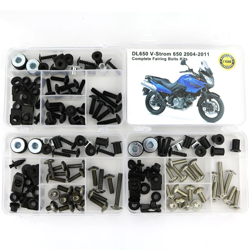 

For Suzuki DL650 V-Strom 650 2004-2011 Motorcycle Complete Full Fairing Bolts Kit Bodywork Screws Steel Clips Nuts Covering Bolt