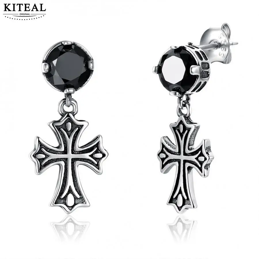 KITEAL, новинка, Стерлинговое Серебро 925 пробы, богиня, серьги крест, серьги крест, манжета, высокое качество, ювелирные изделия