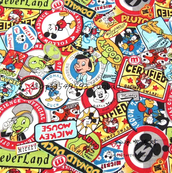 

105cm Width Mickey Mouse Donald Duck Cotton Fabric for Baby Girl Clothes Bedding Set Sewing Home Textile Patchwork DIY-AFCK316