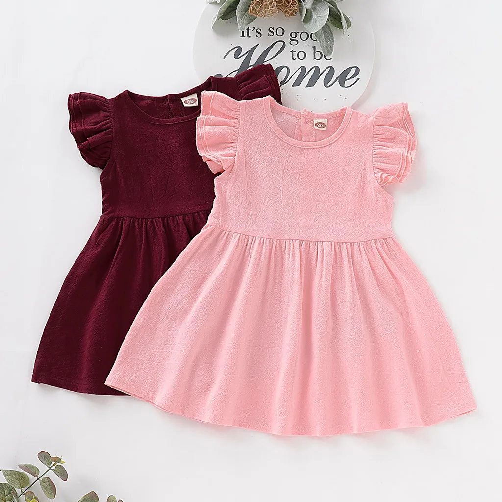 

Baby Girl Summer Dress 2019 O-Neck Sleeveless Infant Birthday Dress Solid Lace Cute Toddler Baby Girl Clothes Prince Dresses