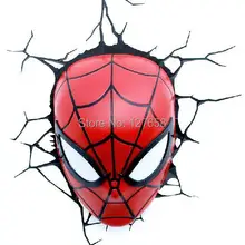 3D креативный подарок Человек-паук Маска светодиодный деко свет настенная фигура Новая коробка