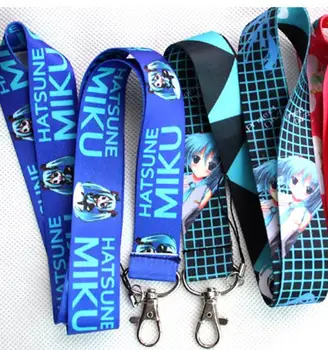 

100Pcs Factory direct price wholesale -Free Shipping mixed Hatsune Miku Lanyards Neck Strap Keys Camera ID Card Lanyard W-Q22