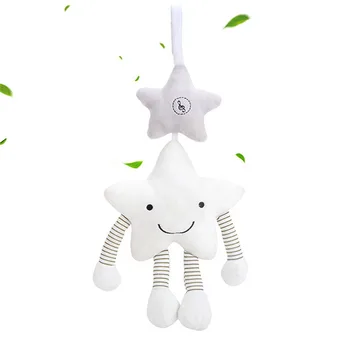 

Baby Bed Bell White Five-pointed Star Wind Chime Music Pendant Newborn Bed Bell Companion Toy