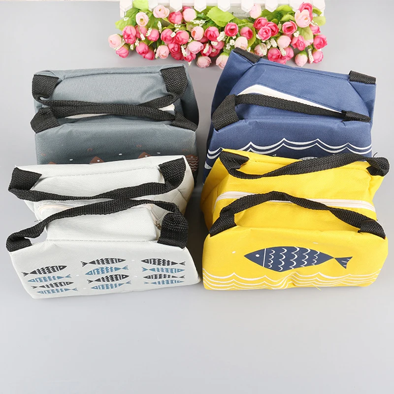 

Food Storage Bag Portable Lunch box Bag Thermal Insulated Cold keep Food Safe Stripe warm Picnic Lunch bags