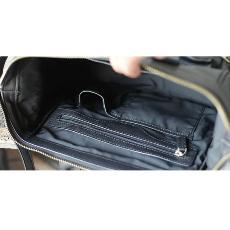 AETOO Leather black large capacity Messenger bag handbag female casual retro first layer leather commuter motorcycle bag shoulde