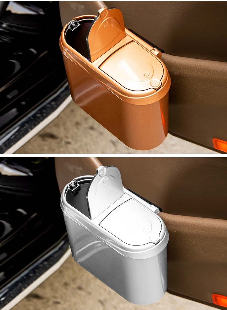 car trash bin Mini garbage can car interior trash bag fashion rubbish Holder Hook Plastic basket supplies multifunc accessories