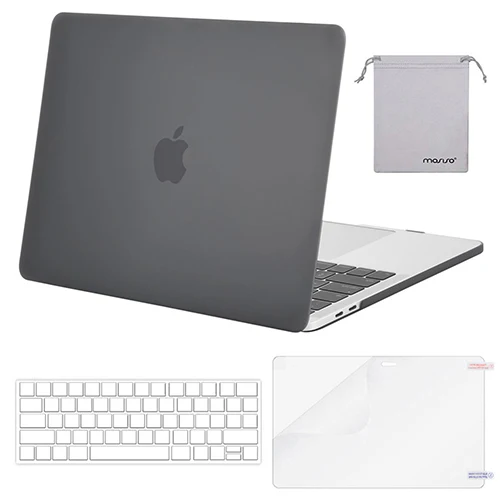 Mosiso ноутбук матовая поверхность Coque чехол для MacBook Air 13 Pro 13 15 15,4 16 retina Touch Bar+ силиконовый чехол для клавиатуры - Цвет: Gray