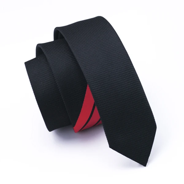 

BL-210 2016 Skinny Tie Red Stripe Black Slim NeckTie 5.5cm 100% Silk New Casual Classic For Men Wedding Groom Party Business