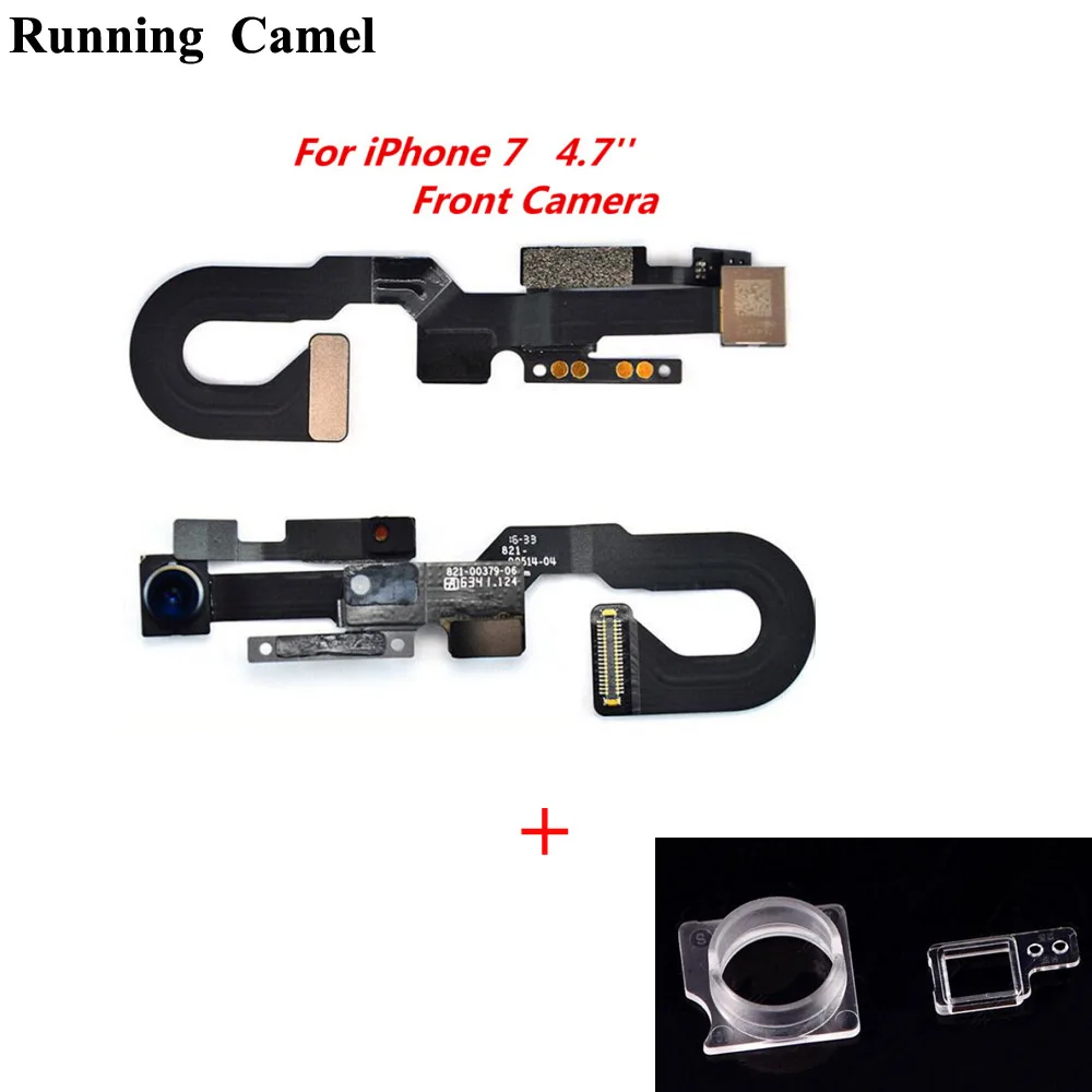

Running Camel Front Camera for iPhone 7 7 Plus Sensor Light Proximity Flex Cable Front Facing Camera Replacement + Camera Ring