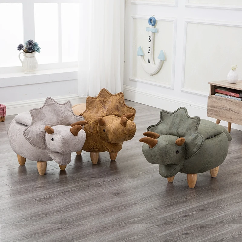 Mini Cute Dinosaur-Shape Creative Wooden Footstool Sturdy Storage Shoe Bench Sofa with Bronzing Fabric Wooden Legs 10 Color Mini Cute Dinosaur-Shape Creative Wooden Footstool Sturdy Storage Shoe Bench Sofa with Bronzing Fabric Wooden Legs 10 Color