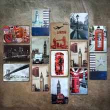 Лондонская Оловянная вывеска Бар Паб домашний Настенный декор Ретро металлический художественный плакат