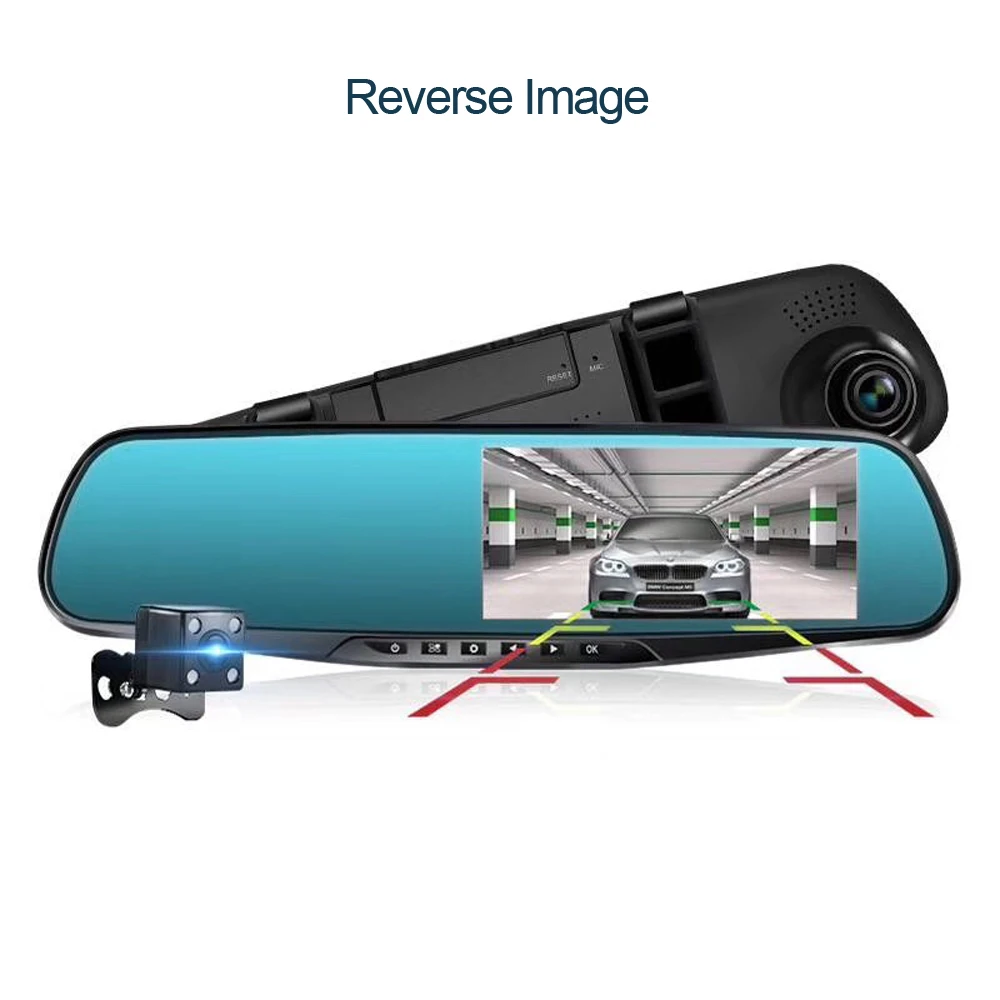 CRUZ Car Dvr камера 4 3 &quotсенсорный экран FHD 1080P зеркало заднего вида цифровой