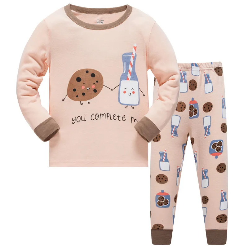 Детский пижамный комплект, детская одежда для сна, пижамные комплекты для малышей, хлопковая одежда для сна с рисунком животных для девочек, детская одежда