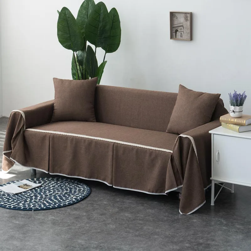 STYLE 4 Прочный Диван Крышка 15 цветов Имитация конопли простой современный диван крышка противообрастающая обычная окрашенная крышка диван домашний текстиль hsn-09 - Цвет: STYLE 4