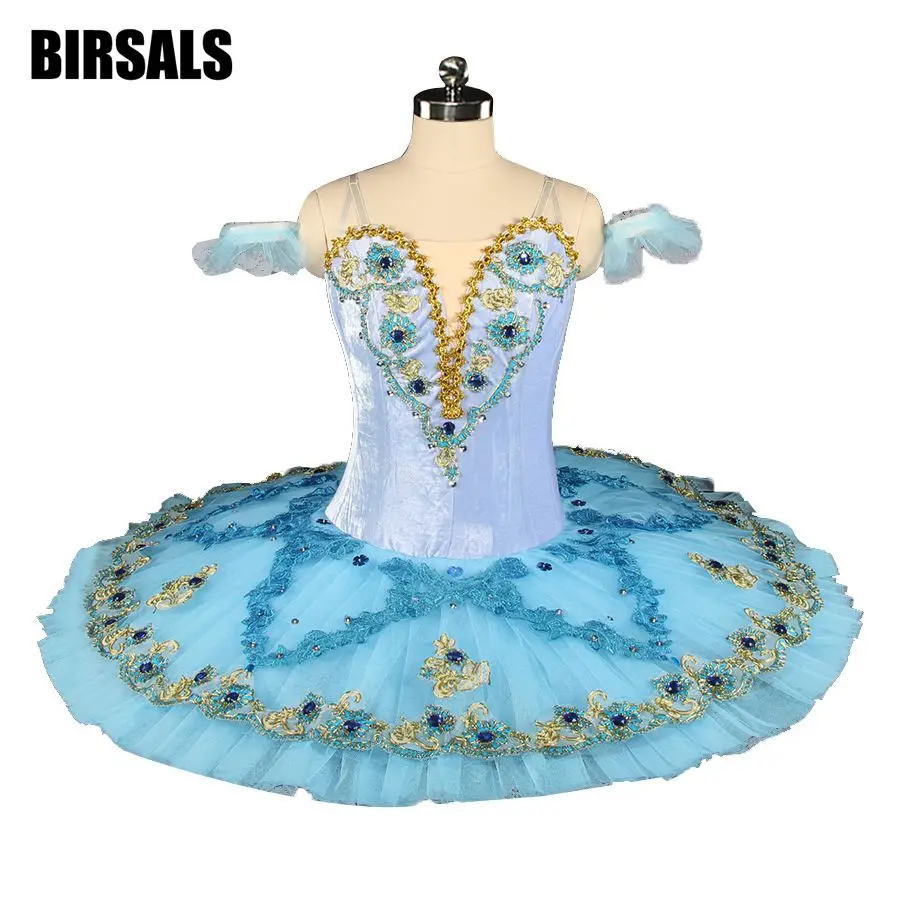 Velvet Blue Bird Nucracker Tutu Costume For Women Professional Stage Tutu Ballerina Classical Tutus BT9093