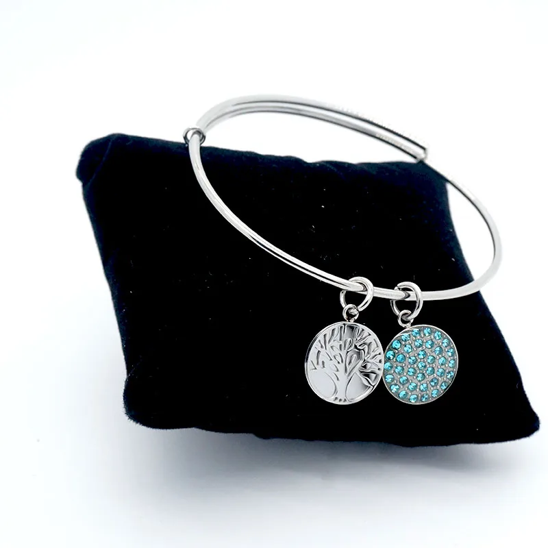 

Trendy tree of life charms bracelet for girls in stainless steel pulseras mujer