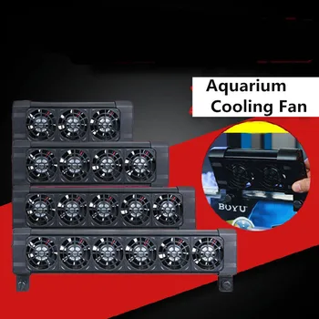 

Aquarium Cooling Fan 2/3/4/5/6 Fans Fish Tank Cold Wind Chiller Wind DC12V Marine Temperature controller 90 Rotating Mounter