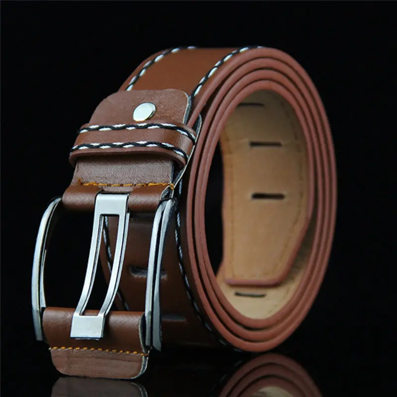 Fashion Mens Leather Smooth Girdle Buckle Waistband Waistband Leisure Belt Strap Leather belts for men 40FE0112
