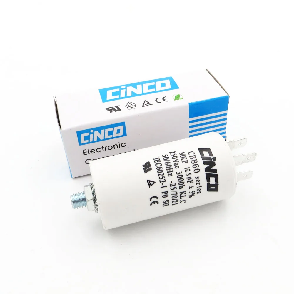 

12.5MFD 250VAC CBB60 Motor Run Capacitors Polypropylene Film Ac 250V 220V Water Pump electrical Capasitor engine 12.5uf 12.5mf