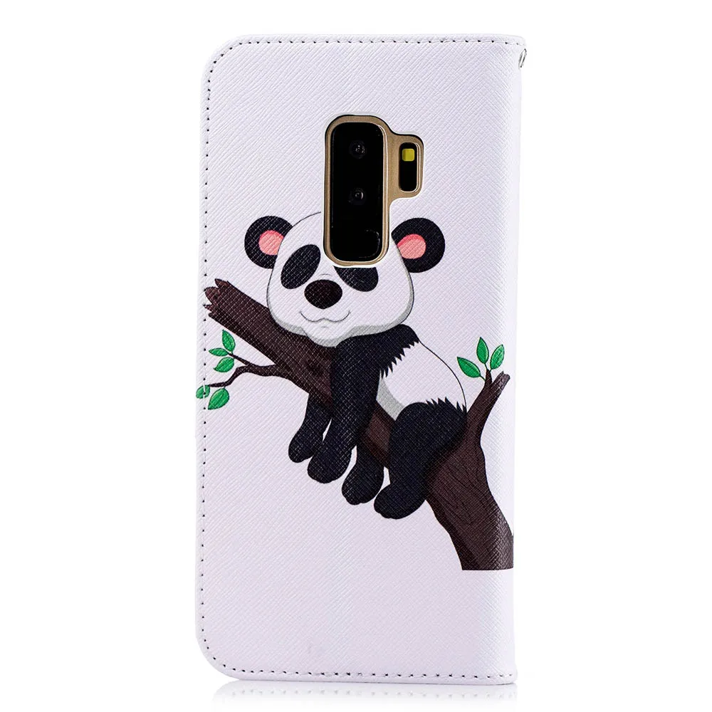 Флип кейс для Samsung Galaxy S9 Plus SM G965F/DS чехол с изображением фламинго кожаный S9Plus G965F