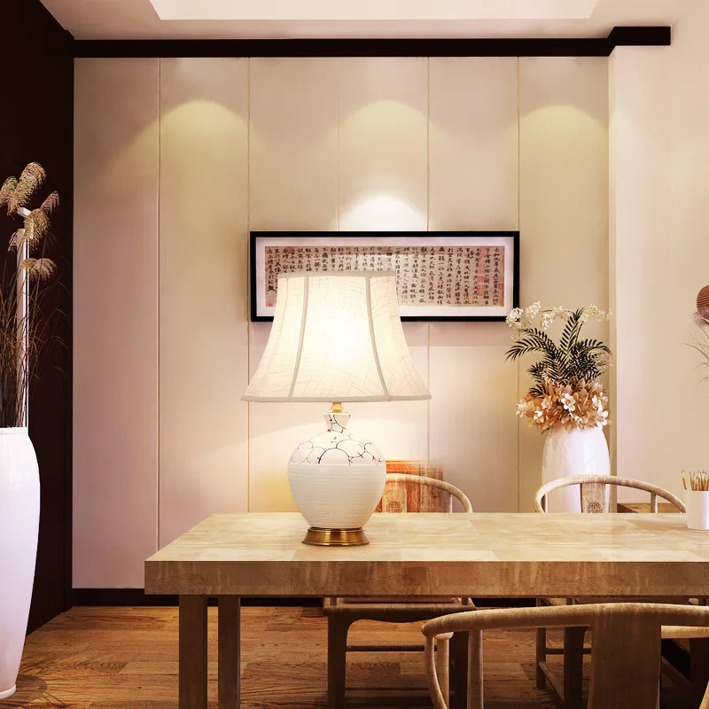 TUDA 2017 Европейская Керамическая Настольная лампа из меди для гостиной спальни