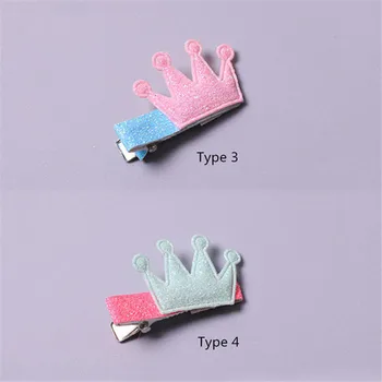 

5Pcs Pack Children Hair Clips Cute Crown Flowers Love Heart Shine Barrettes BB Clip Little Girls Kids Hair Decor Accessories
