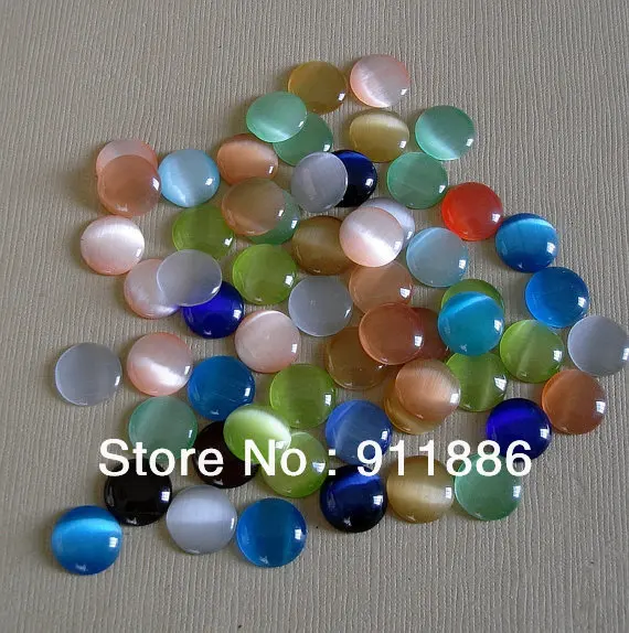 

Free Shipping Mix Color 1000Pcs/Lot 10MM Cats Eye Glass Cabochon Half Round Beads Accessories For Charm Jewelry DIY