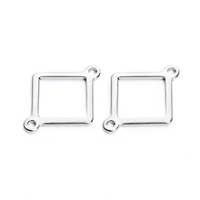 20 шт./лот 22x17,5 мм Серебряный тон из нержавеющей стали геометрические соединители Подвески DIY ожерелье ювелирные изделия аксессуары