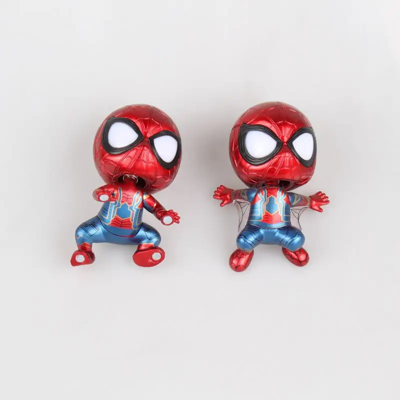Q version shaking his head Spiderman Kneeling Crawling posture Plating color DOLL Action Collectible Statue Toy Figure | Игрушки и хобби