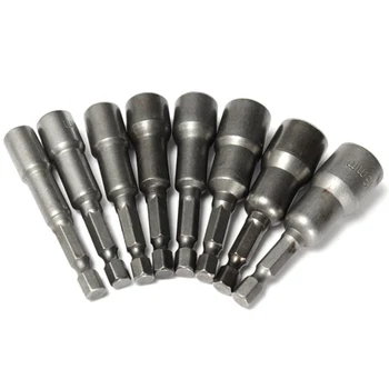 

CNIM Hot 8Pcs Hexagon magnetic sleeve 6mm-13mm gray