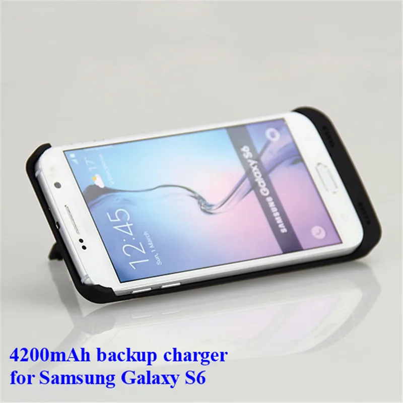 

Wireless Back clip battery 4200mAh For Samsung S6 External battery Power Bank Backup Back Cover Phone Case Charger