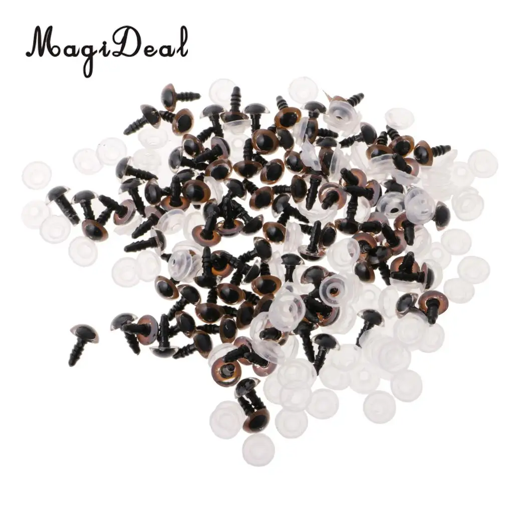 100Pcs 8-12mm Plastic Safety Screw Eyes Kit for Teddy Bear Doll Plush Animal DIY Making Accessories Toys