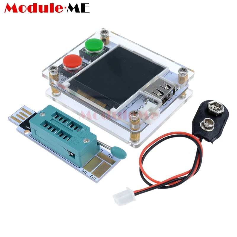 

1.8 Inch LCD Screen 128X160 Transistor Tester Mini USB ATmega328p ESR Diode Triode Capacitance Transistor Tester With Case