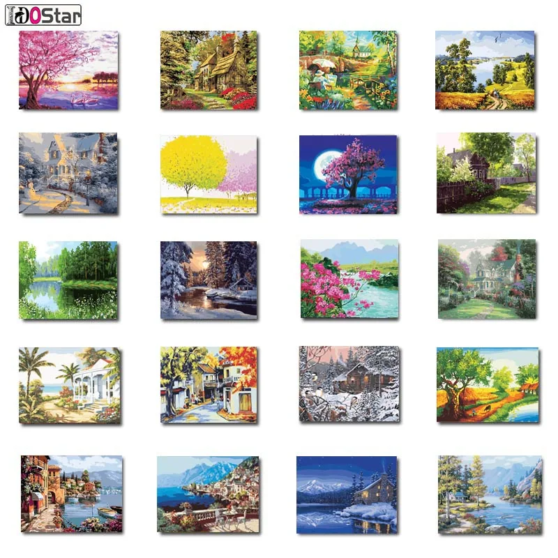 

Natural scenery Painting By Numbers of Handwork Canvas Oil Painting Home Decor For Living Room