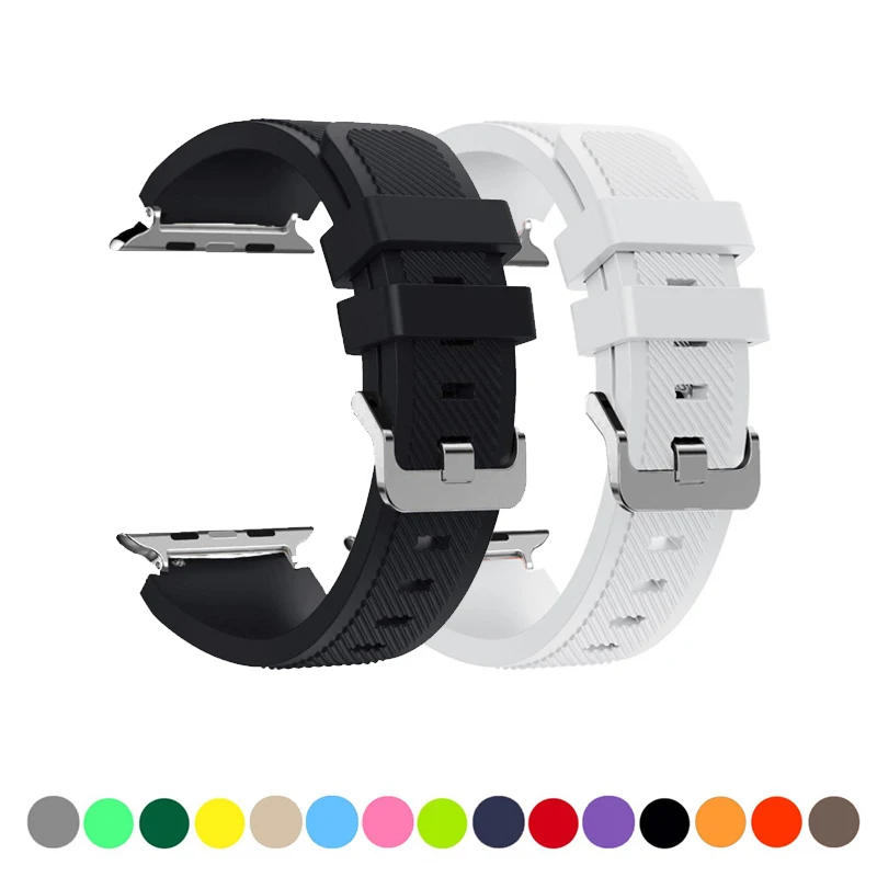 Ремешок силиконовый спортивный для apple watch band 44 мм 40 41 45 42 38 резиновый браслет iwatch