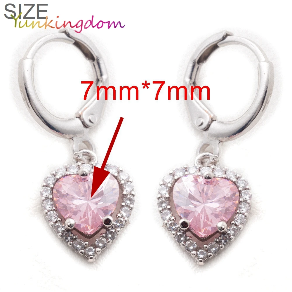 Yunkingdom милые розовые маленькие Висячие серьги для женщин сердце модные ювелирные