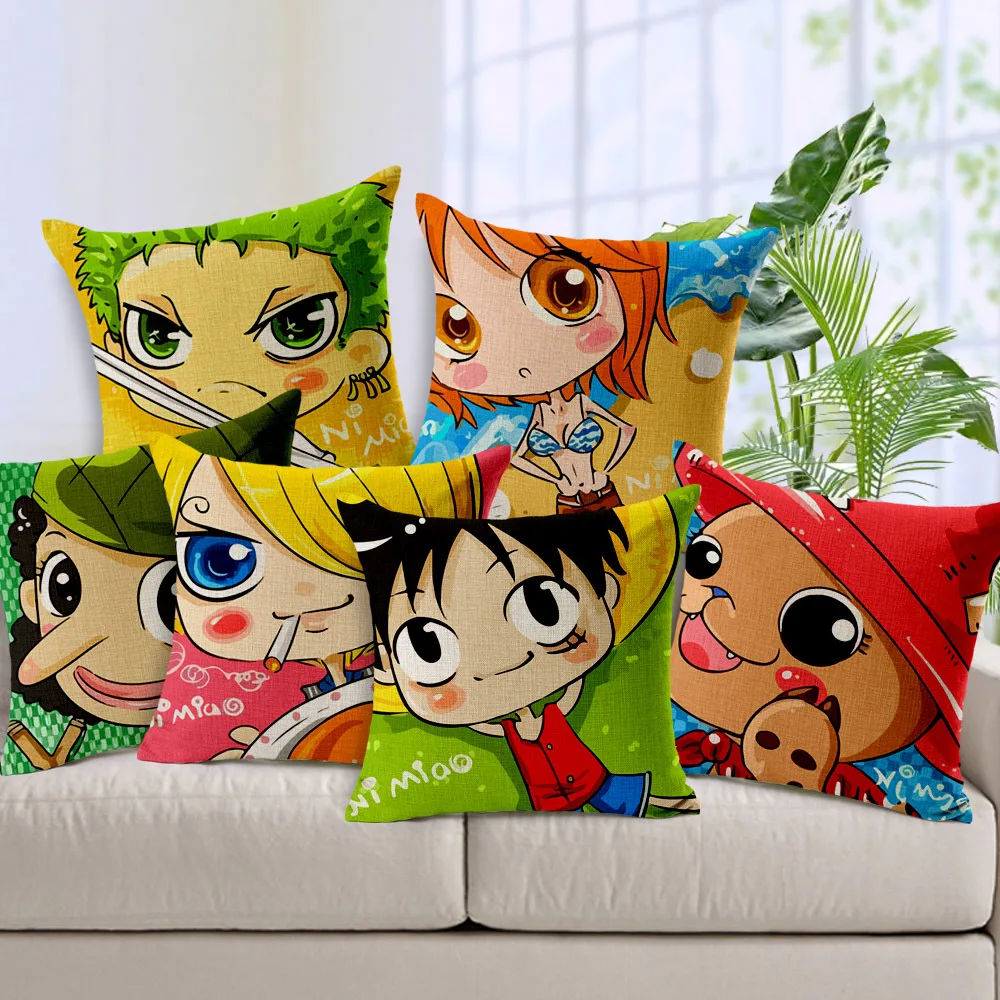 

Super Adorable Cartoon One Piece Cushion Cover Thick Cotton Capa Almofada Decorativa Pillow Cover Square Funda de Cojin