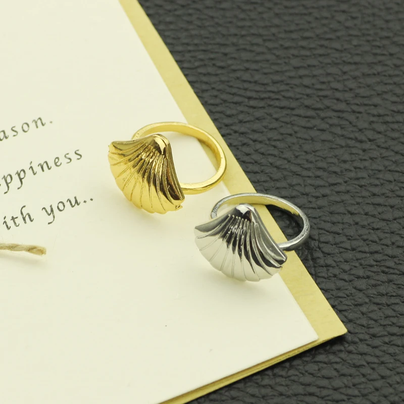 

Gold Silver Color Summer Jewelry Sunrise Shell Ring Seashell Sea Shell Ring stacking rings For Women Girls Engagement Gift