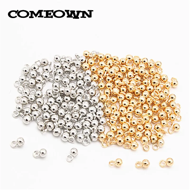 

COMEOWN 200pcs 4*7mm Extender Chain End Beads Extension Chain Globul Drop Pendants for Bracelet Necklace DIY Jewerly Findings