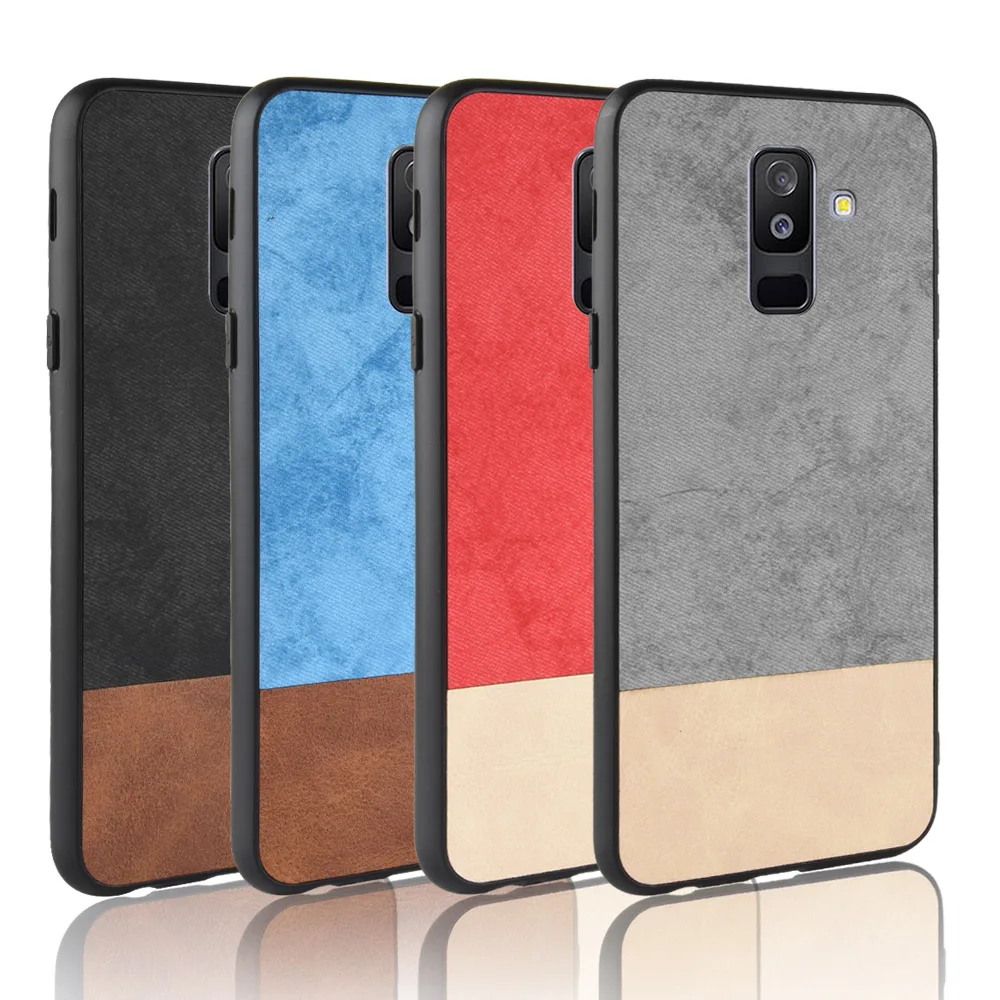 Case for Samsung Galaxy A6 A7 A8 A9 Cover Fabric Cloth Hard Back Retro Leather For J2 Core J4 J8 2018 Note 9 8 |