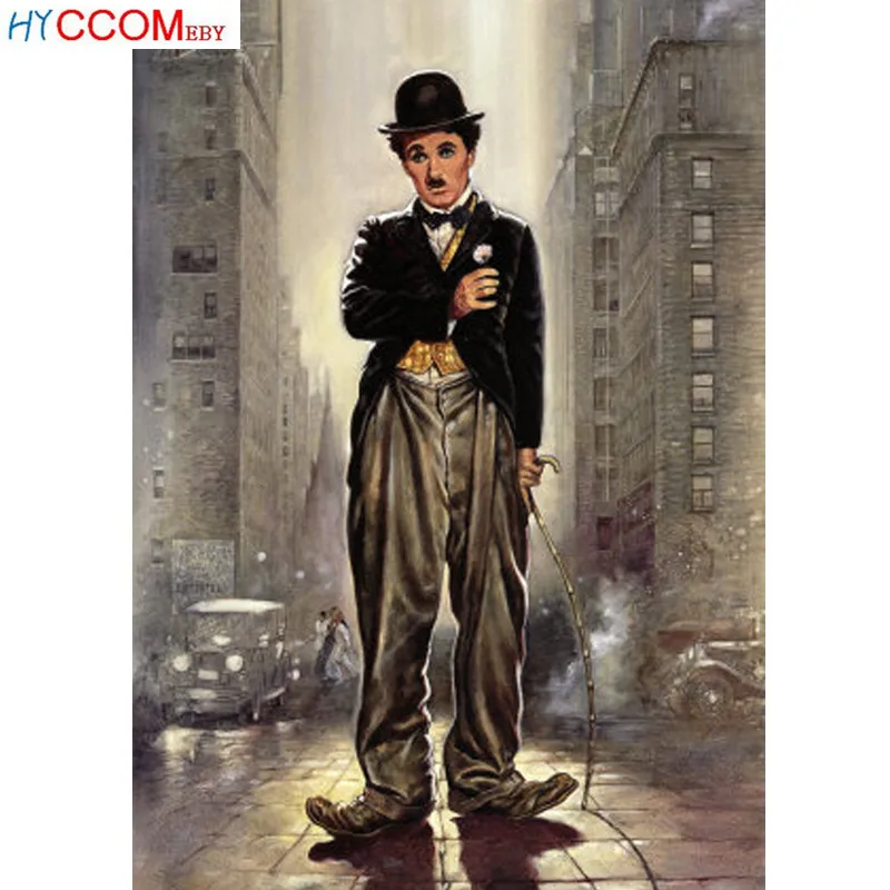 

Diy mosaic diamond painting cross stitch kits 5D square drill full people diamond embroidery Charlie Chaplin home decor