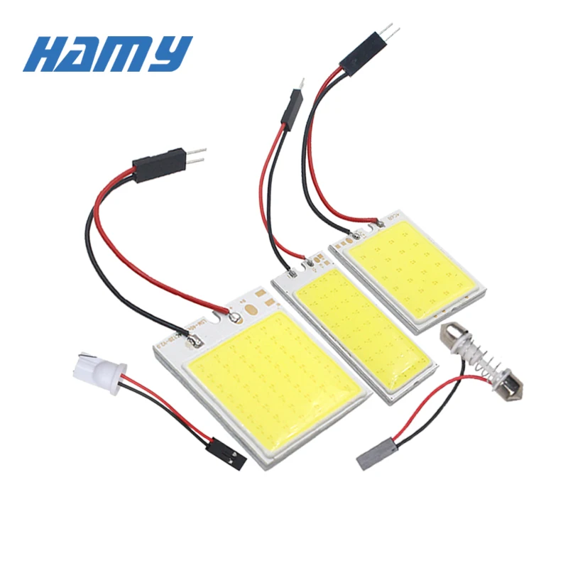 

2x T10 W5W Car LED Bulb COB Panel Interior Dome Reading Light 12V C5W Festoon Super Bright Auto Trunk License Plate Luggage Lamp